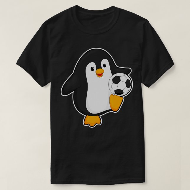 Camiseta Pinguim como jogador com bola (Frente do Design)
