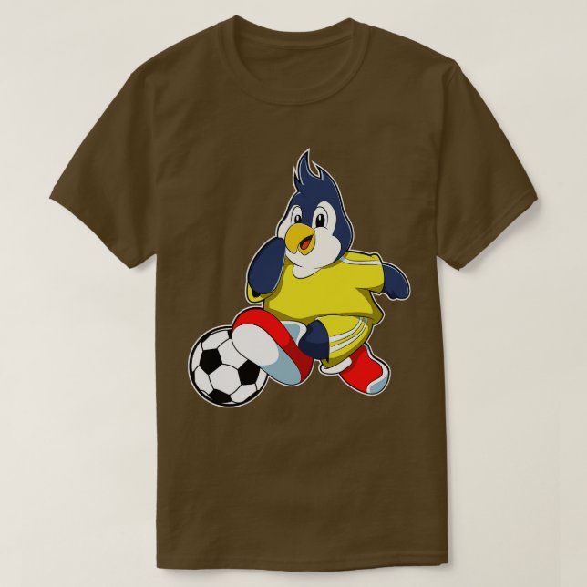 Camiseta Pinguim como jogador com bola 1 (Frente do Design)