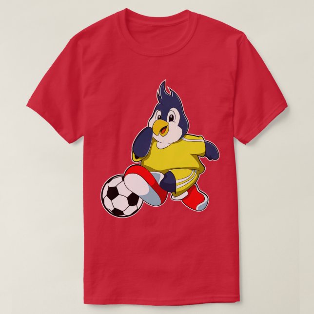 Camiseta Pinguim como jogador com bola 3 (Frente do Design)