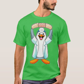 Camiseta Pinguim como Médico com Plaster