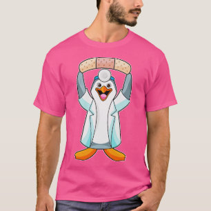 Camiseta Pinguim como Médico com Plaster