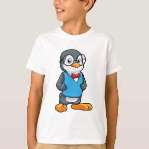 Camiseta Pinguim como Nerd de óculos