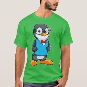 Camiseta Pinguim como Nerd de óculos