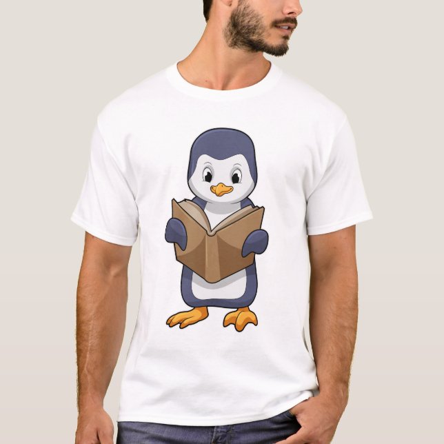 Camiseta Pinguim como Nerd do Livro (Frente)