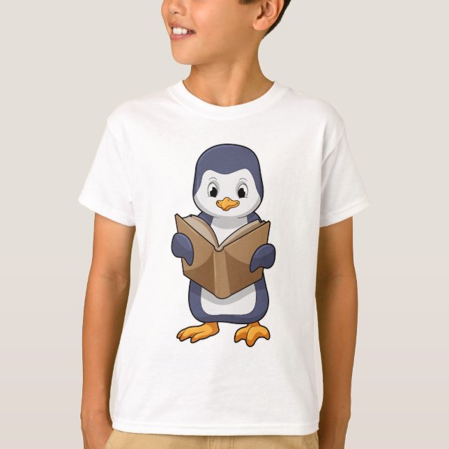 Camiseta Pinguim como Nerd do Livro (Frente)