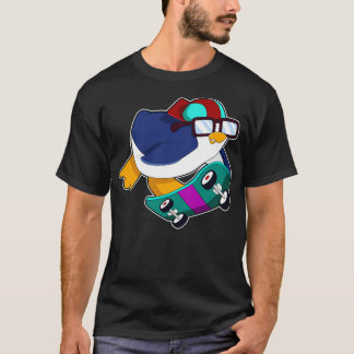 Camiseta Pinguim como Patinador com skate 2