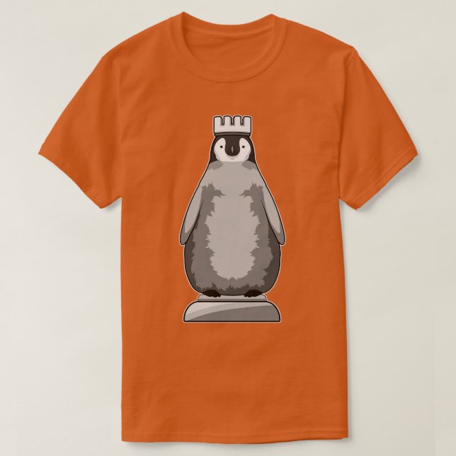 Camiseta Pinguim como peça de xadrez King (Frente do Design)