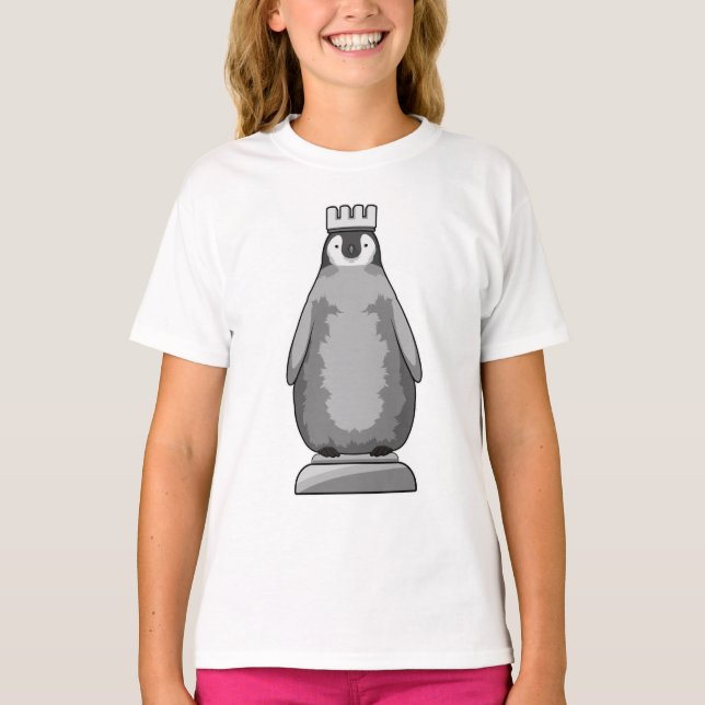 Camiseta Pinguim como peça de xadrez King (Frente)