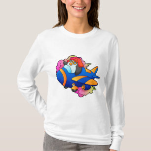 Camiseta Pinguim como piloto com avião