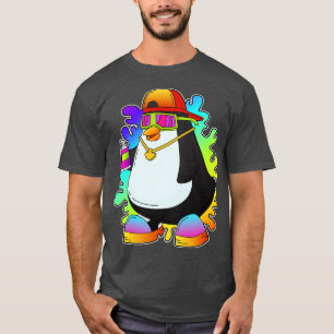 Camiseta Pinguim como Pintor com Spray