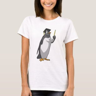 Camiseta Pinguim como professor com ponteiro