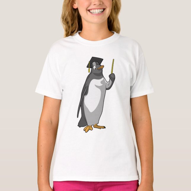 Camiseta Pinguim como professor com ponteiro (Frente)