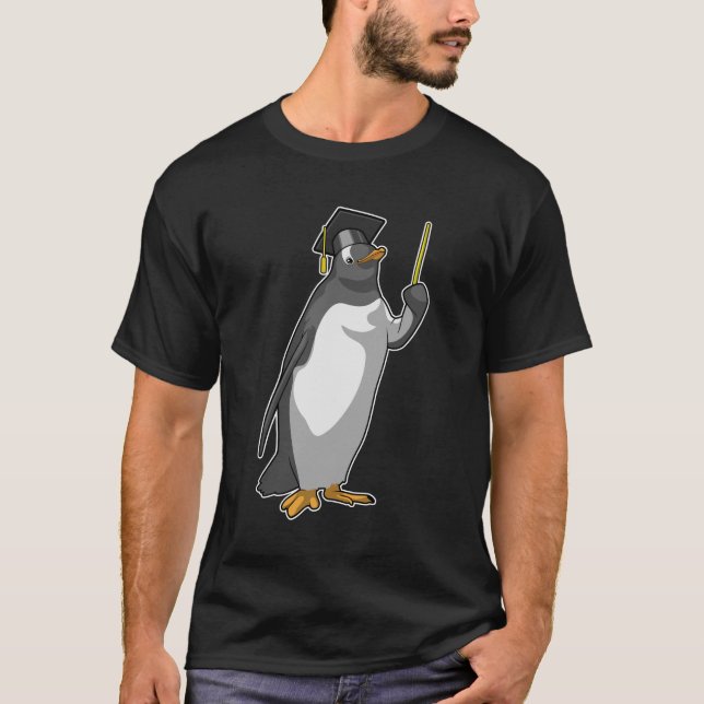 Camiseta Pinguim como professor com ponteiro (Frente)