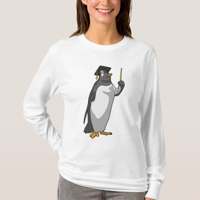 Camiseta Pinguim como professor com ponteiro (Frente)