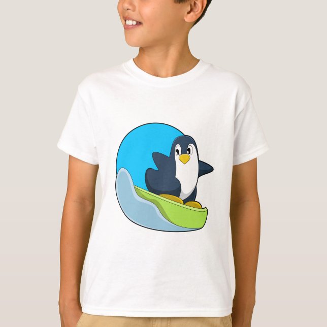 Camiseta Pinguim como Snowboarder com Sonowboard.PNG (Frente)