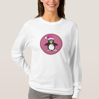Camiseta pinguim cor-de-rosa da fita