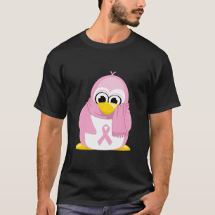 Camiseta Pinguim cor-de-rosa do cancro da mama