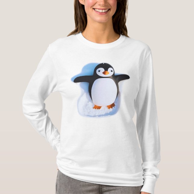 Camiseta Pinguim Cute Huggable (Frente)