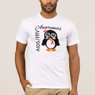 Camiseta Pinguim da consciência do HIV do AIDS