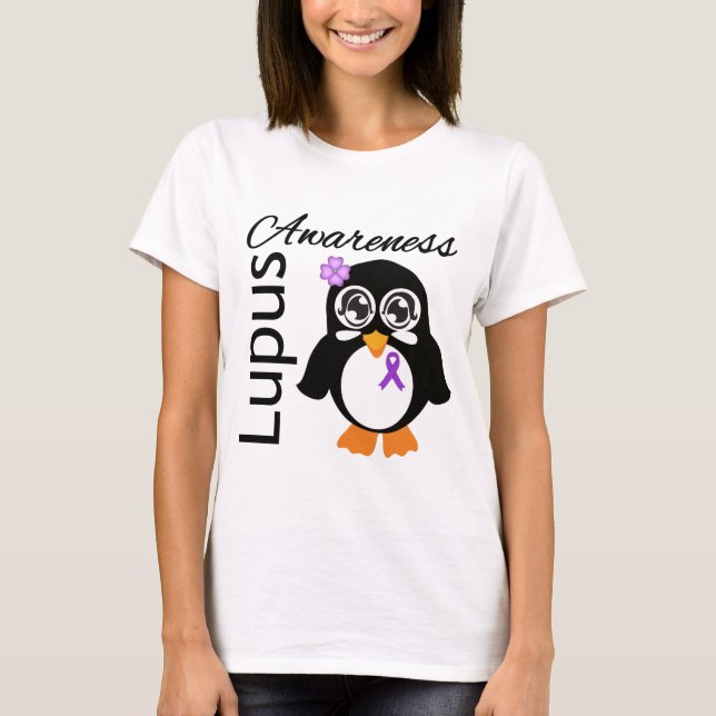 Camiseta Pinguim da Consciência do Lupus (Frente)