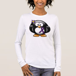 Camiseta Pinguim da Faixa de Sensibilização Roxo