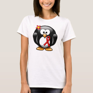 Camiseta Pinguim da Faixa de Sensibilização Vermelha