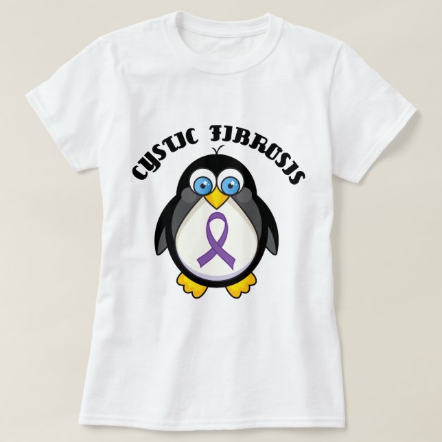 Camiseta Pinguim da fibrose cística (Frente do Design)