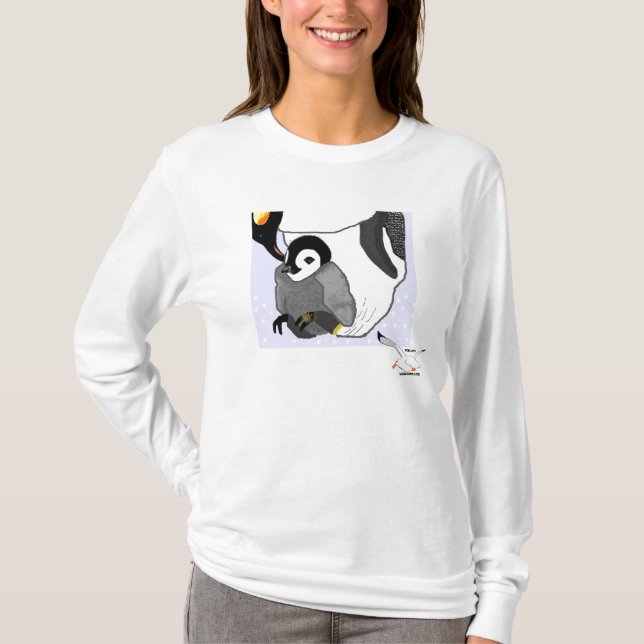 Camiseta Pinguim da mãe & do bebê (Frente)
