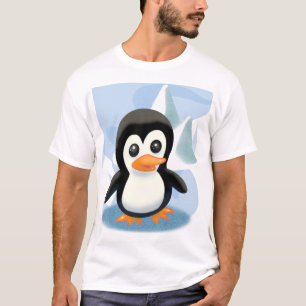 Camiseta Pinguim de Cartoon Adorável