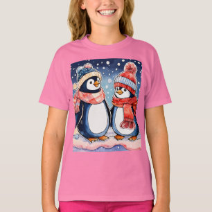 Camiseta pinguim de desenho animado bonito para me