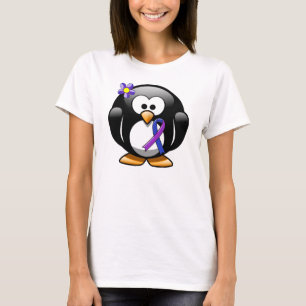 Camiseta Pinguim de Fita Azul e Púrpura