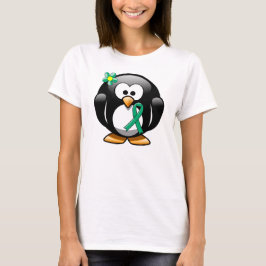 Camiseta Pinguim de Fita de Consciência Jade