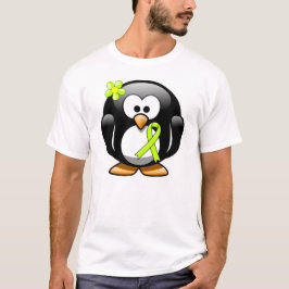 Camiseta Pinguim de fita de sensibilização do verde limão