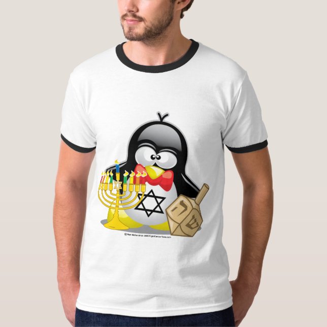 Camiseta Pinguim de Hanukkah (Frente)