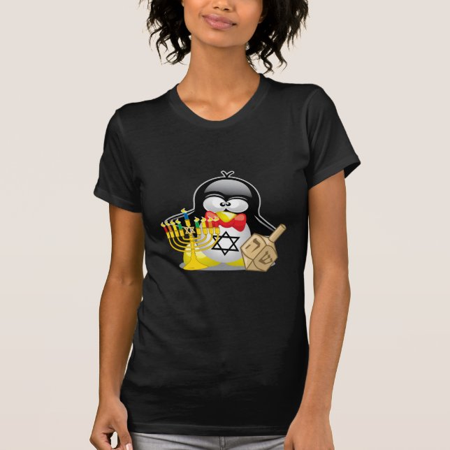 Camiseta Pinguim de Hanukkah (Frente)