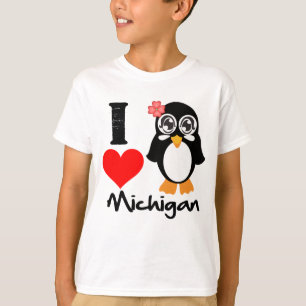Camiseta Pinguim de Michigan - amor Michigan de I