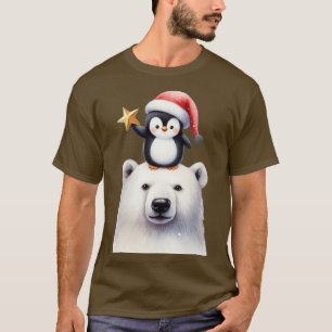 Camiseta pinguim de natal