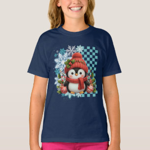 Camiseta Pinguim de Natal bonito