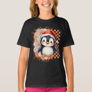 Camiseta Pinguim de Natal Kawaii - Estético Feriado Bonito