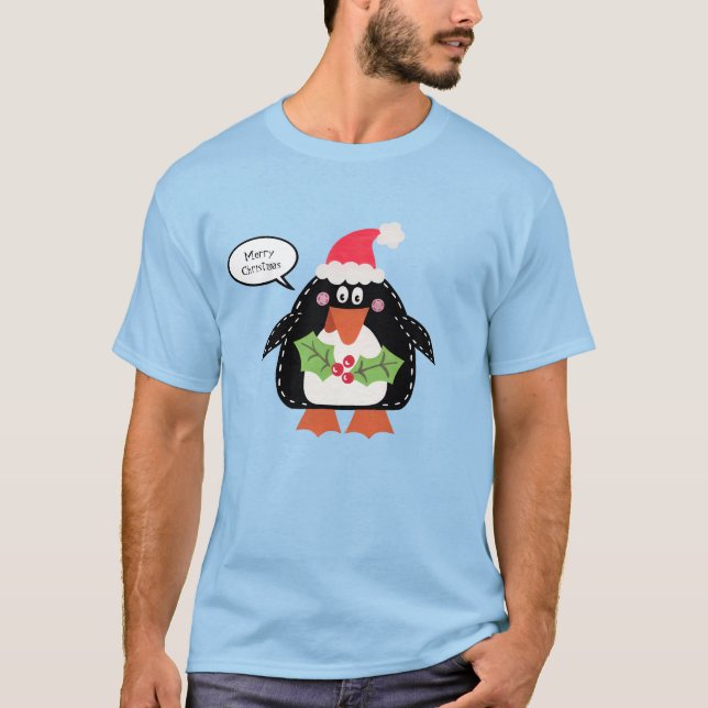 Camiseta Pinguim de Natal Personalizado (Frente)