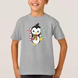 Camiseta Pinguim De Natal, Pinguim Com Scarf, Canela Doces