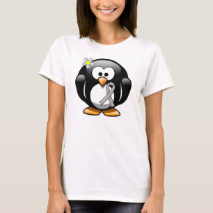 Camiseta Pinguim de prata da fita da consciência