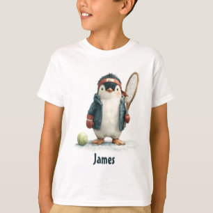 Camiseta Pinguim de Ténis de Inverno Personalizado para Cri