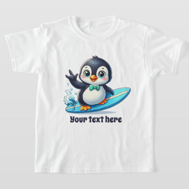 Camiseta Pinguim de verão divertido adiciona texto sem cará (Postura )