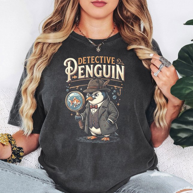 Camiseta Pinguim Detetive Estilo Vintage (Criador carregado)