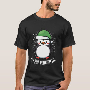 Camiseta Pinguim Dia de Natal Pássaro de Gelo Papai Noel