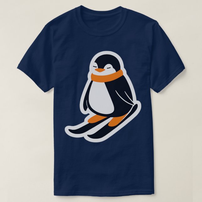 Camiseta Pinguim do esqui (Frente do Design)