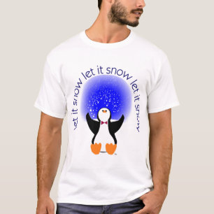 Camiseta Pinguim do globo da neve - deixe-o nevar!