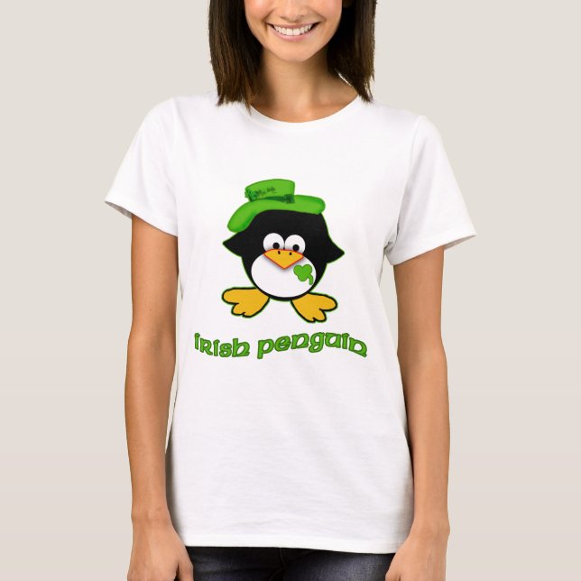 Camiseta Pinguim do irlandês do bebê (Frente)