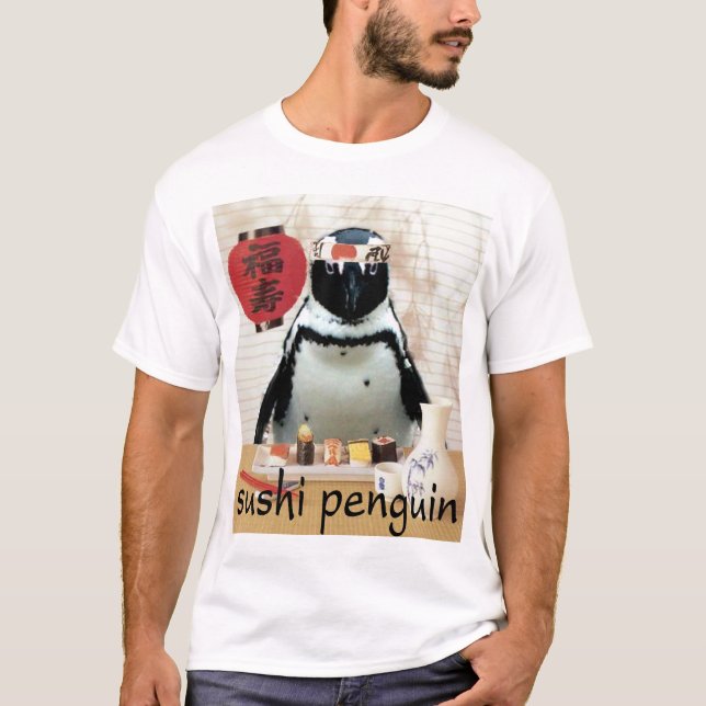 Camiseta pinguim do sushi (Frente)